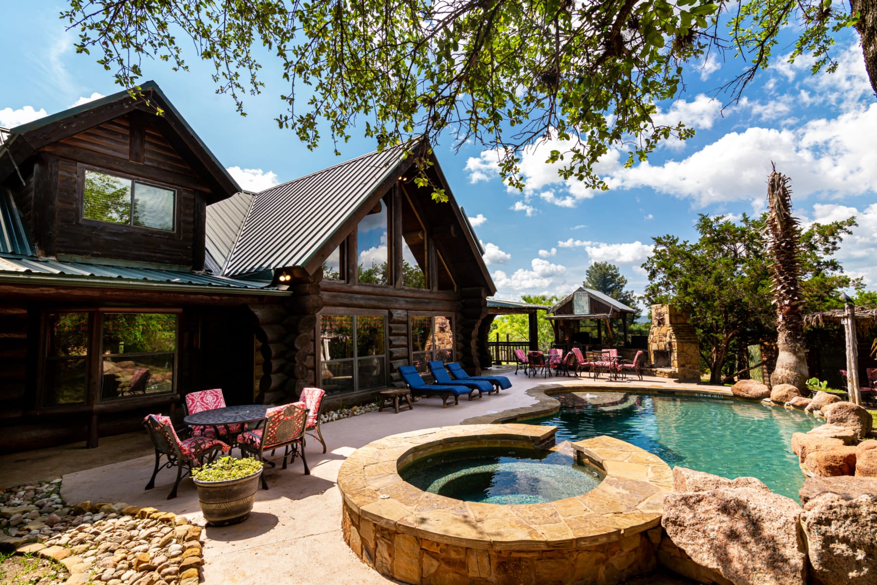 Cabin Fever - ourdoor pool and hot tub.